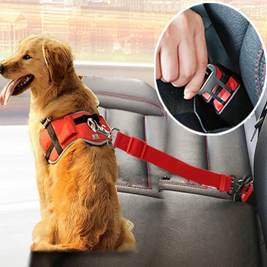 Ceinture de sécurité ajustable pour chiens et chats – Clip de harnais pour voiture, sécurité et confort en déplacement