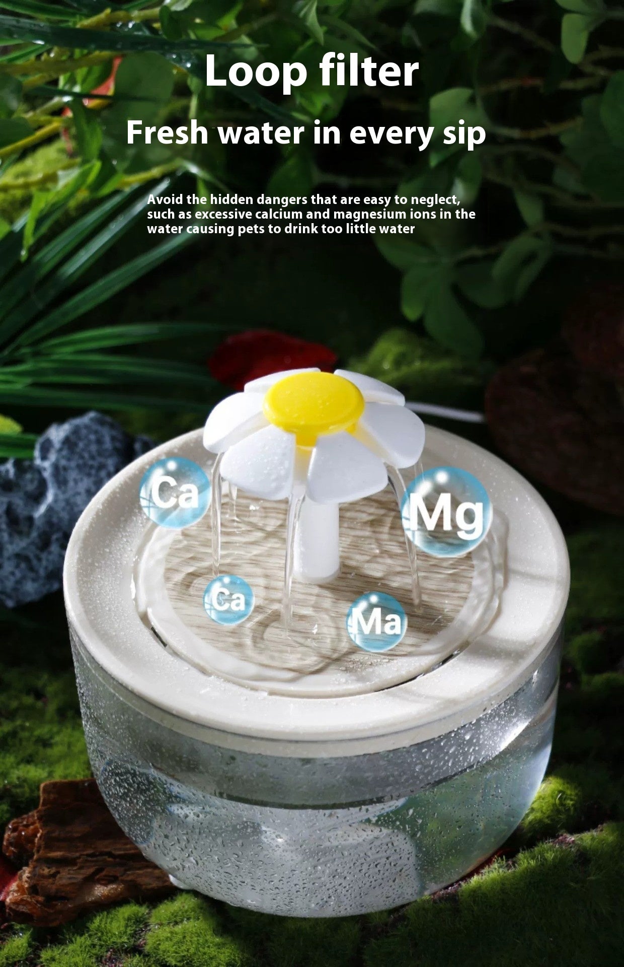 Fontaine à eau intelligente pour chats et chiens – Filtration silencieuse & capteur automatique